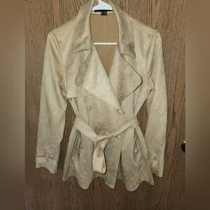 Women's Camel Crush Trench Coat